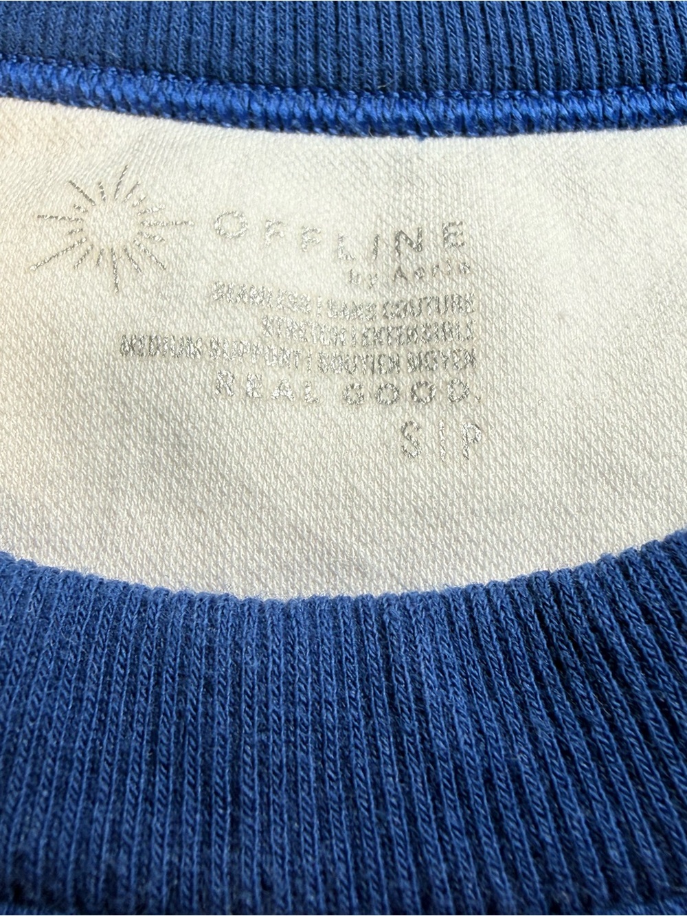 Offline by Aerie Real Good Ribbed Striped Cropped TankBlue Pink White Size Small - Picture 3 of 5